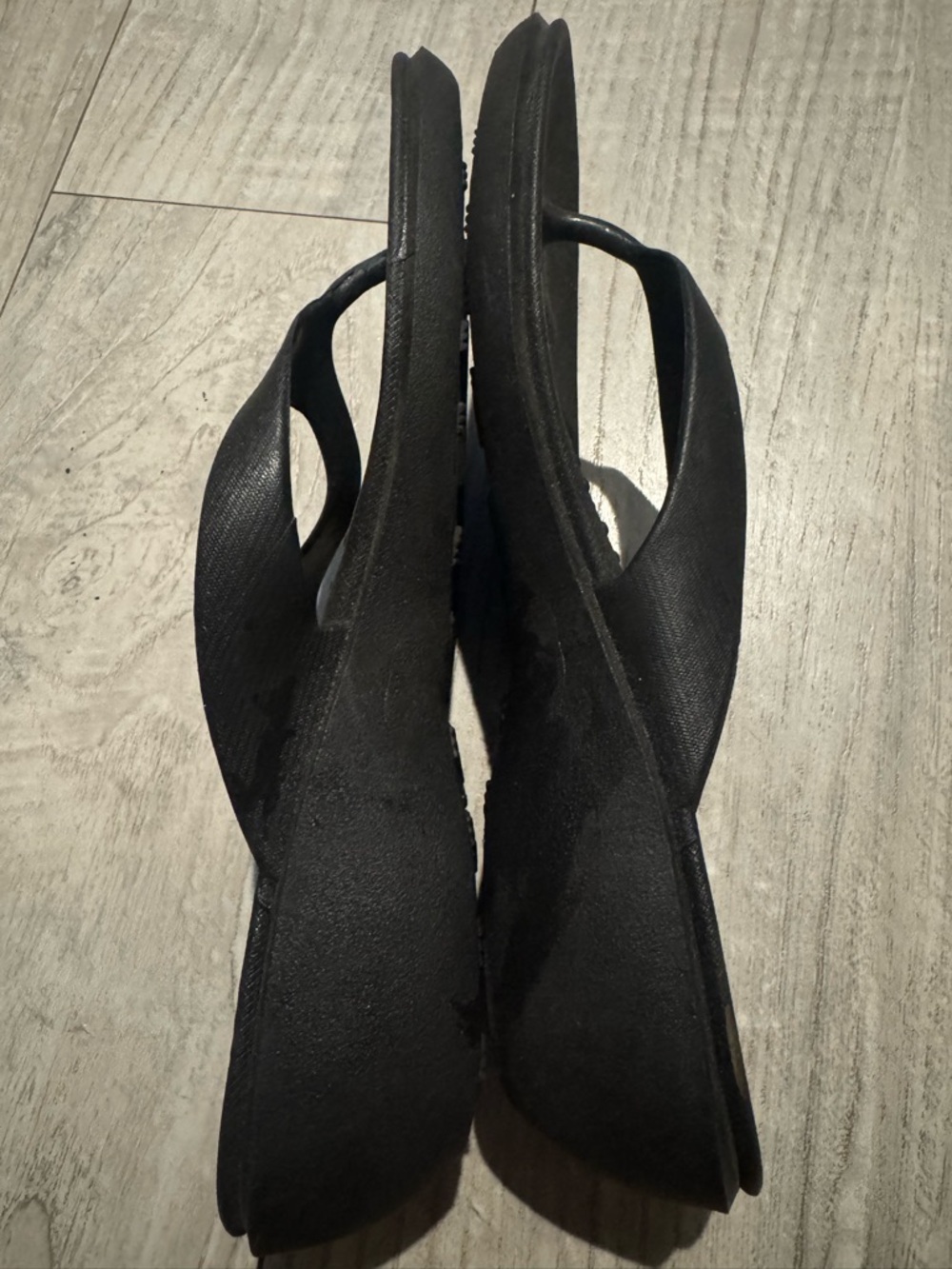 Okabashi Splash Black Women's Wedge Thong Flip Flop Sandals SIZE ML See size pic - Picture 6 of 8